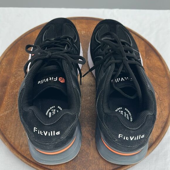 FitVille Shoes Mens 11.5 Wide Rebound Core Walking v1 Black Gray Athletic - Picture 5 of 12
